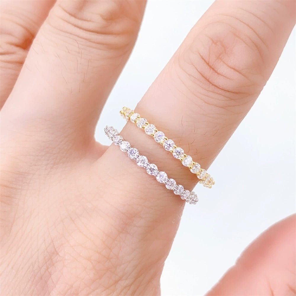 S925 Everlite 2mm Moissanite Eternity Ring - AKAK BODYJEWELRY - ear - tunnel