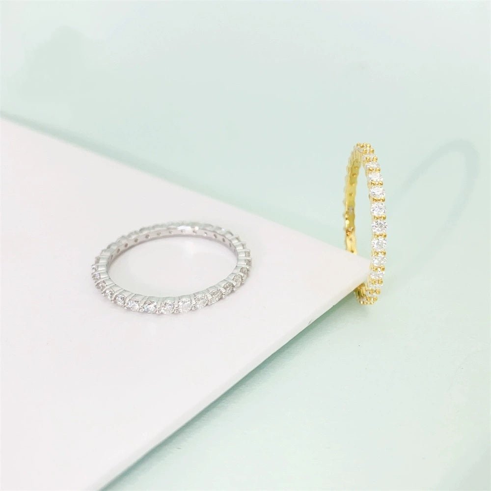 S925 Everlite 2mm Moissanite Eternity Ring - AKAK BODYJEWELRY - ear - tunnel