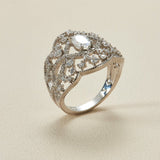 S925 Moissanite Lace Crown Ring - AKAK BODYJEWELRY - ear - tunnel