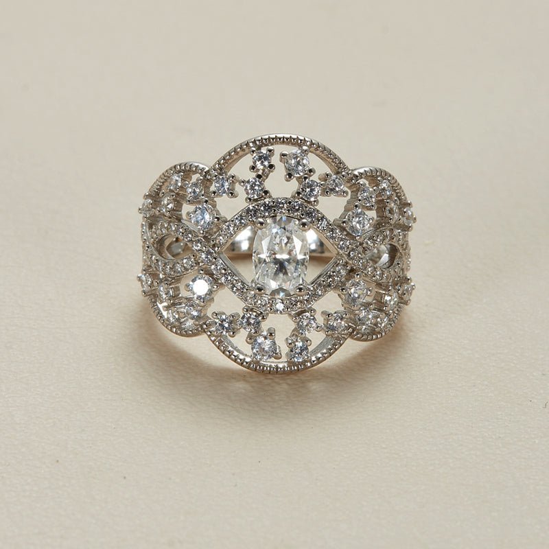 S925 Moissanite Lace Crown Ring - AKAK BODYJEWELRY - ear - tunnel