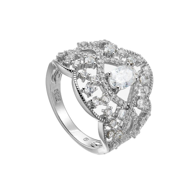 S925 Moissanite Lace Crown Ring - AKAK BODYJEWELRY - ear - tunnel
