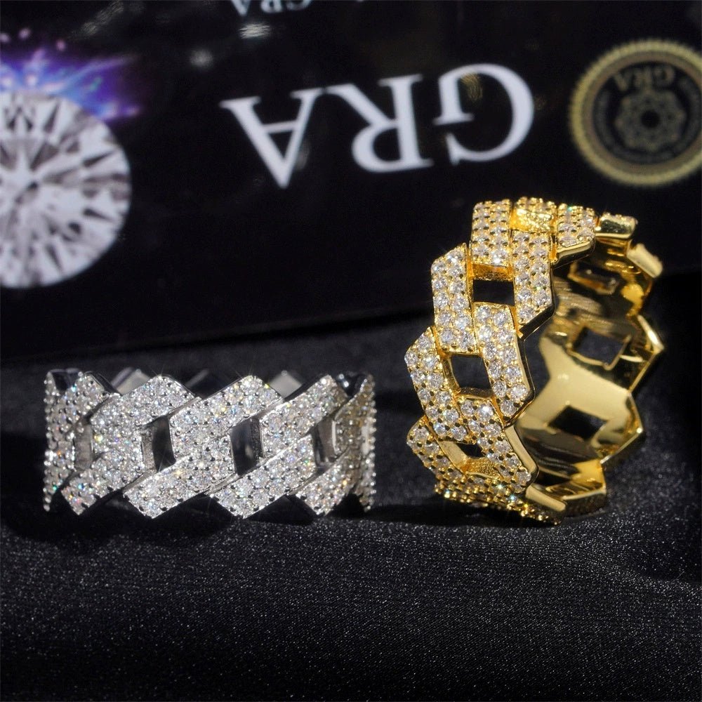 S925 Shimmer Moissanite Chain Ring - AKAK BODYJEWELRY - ear - tunnel