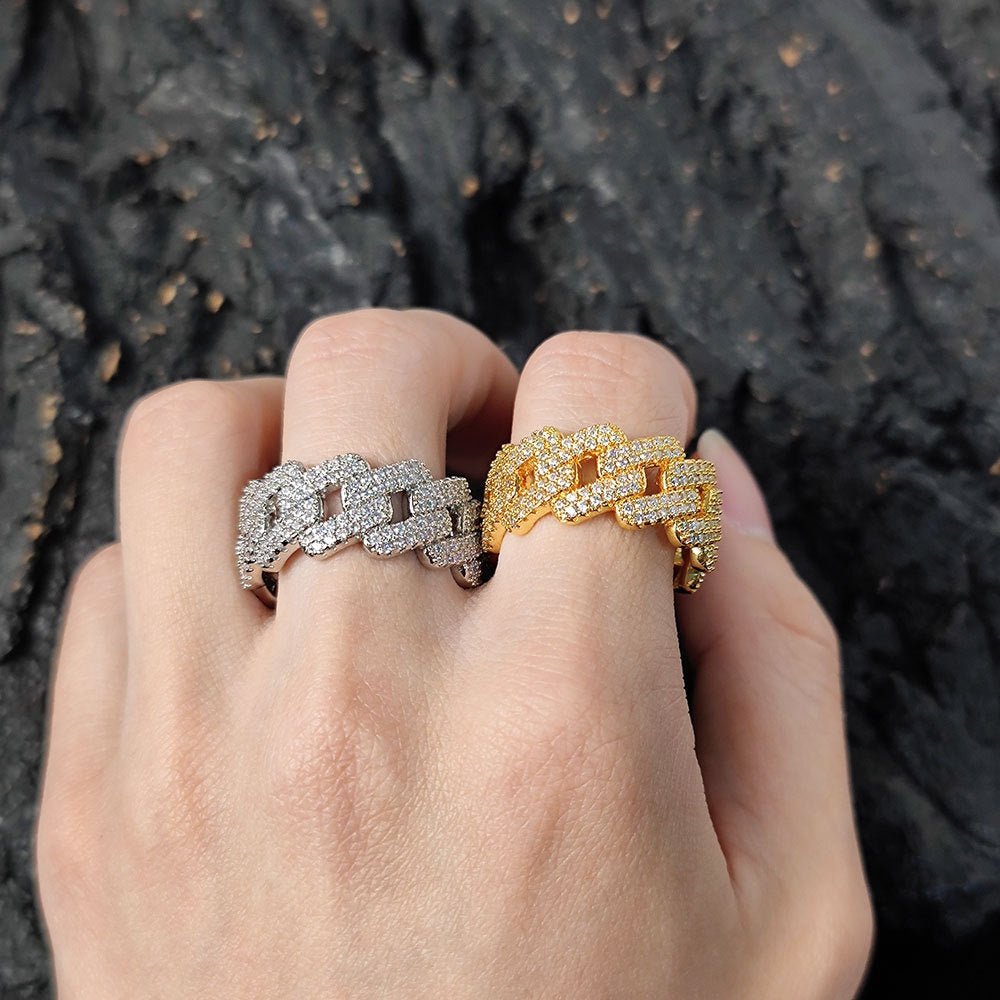 S925 Shimmer Moissanite Chain Ring - AKAK BODYJEWELRY - ear - tunnel