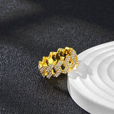 S925 Shimmer Moissanite Chain Ring - AKAK BODYJEWELRY - ear - tunnel