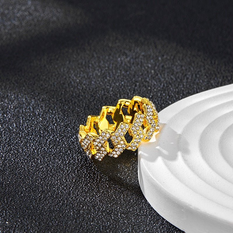 S925 Shimmer Moissanite Chain Ring - AKAK BODYJEWELRY - ear - tunnel