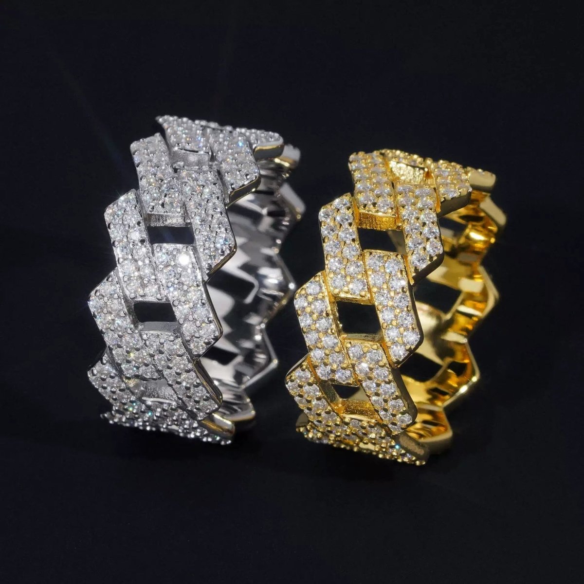 S925 Shimmer Moissanite Chain Ring - AKAK BODYJEWELRY - ear - tunnel