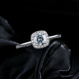 S925 Silver 0.5ct Gray Moissanite Halo Ring - AKAK BODYJEWELRY - Ring