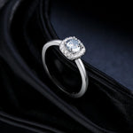 S925 Silver 0.5ct Gray Moissanite Halo Ring - AKAK BODYJEWELRY - Ring