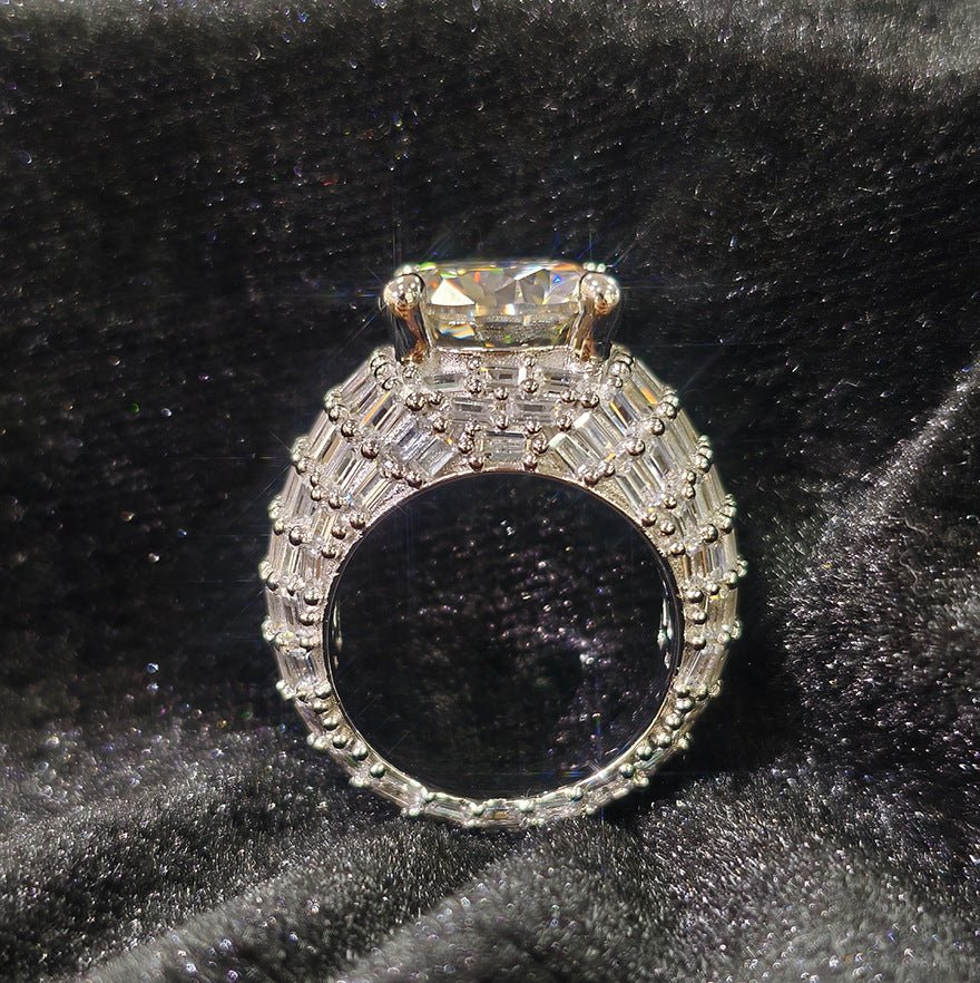 S925 Silver 10 Carat Moissanite Statement Ring - AKAK BODYJEWELRY - ear - tunnel