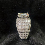 S925 Silver 10 Carat Moissanite Statement Ring - AKAK BODYJEWELRY - ear - tunnel