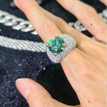 S925 Silver 10 Carat Moissanite Statement Ring - AKAK BODYJEWELRY - ear - tunnel