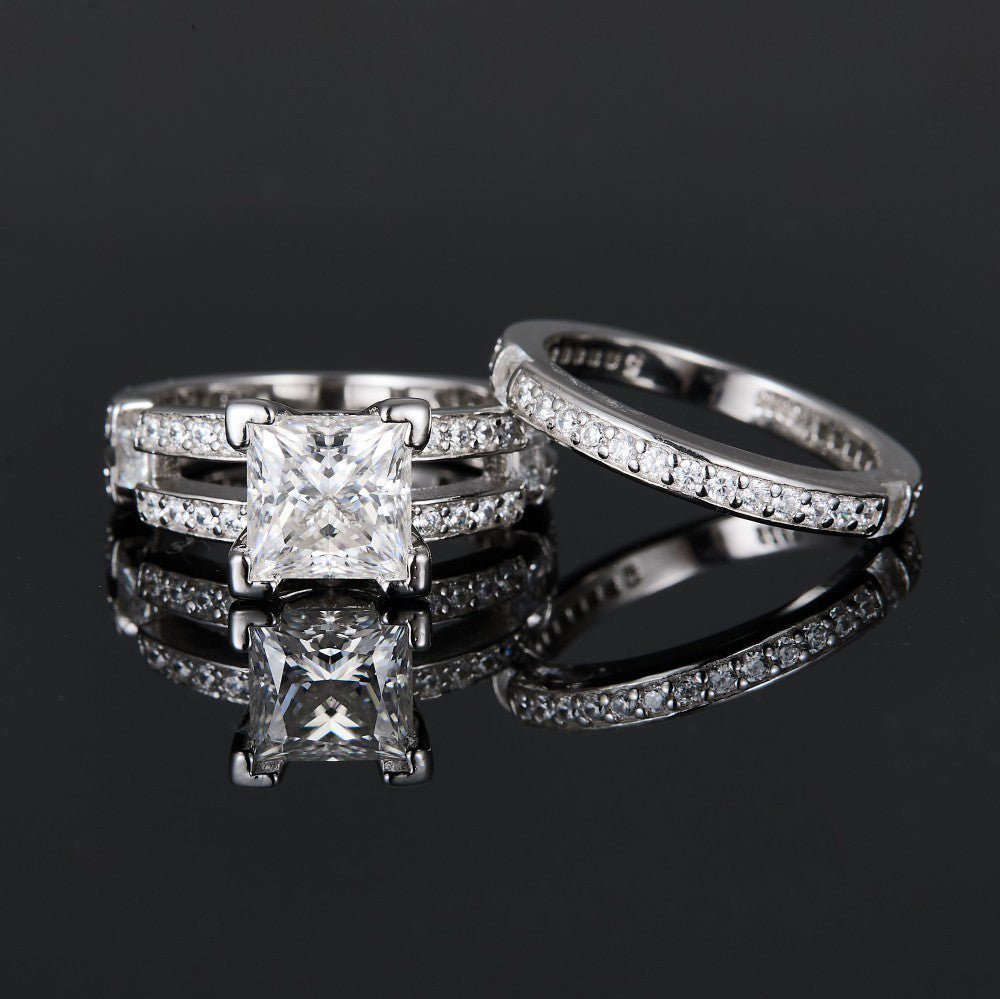 S925 Silver 2.5 Carat Triple Row Moissanite Ring - AKAK BODYJEWELRY - ear - tunnel