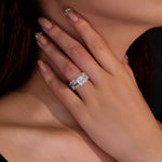 S925 Silver 2.5 Carat Triple Row Moissanite Ring - AKAK BODYJEWELRY - ear - tunnel