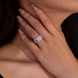 S925 Silver 2.5 Carat Triple Row Moissanite Ring - AKAK BODYJEWELRY - ear - tunnel