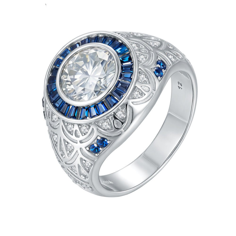 S925 Silver 3 Carat Moissanite Cocktail Ring - AKAK BODYJEWELRY - ear - tunnel