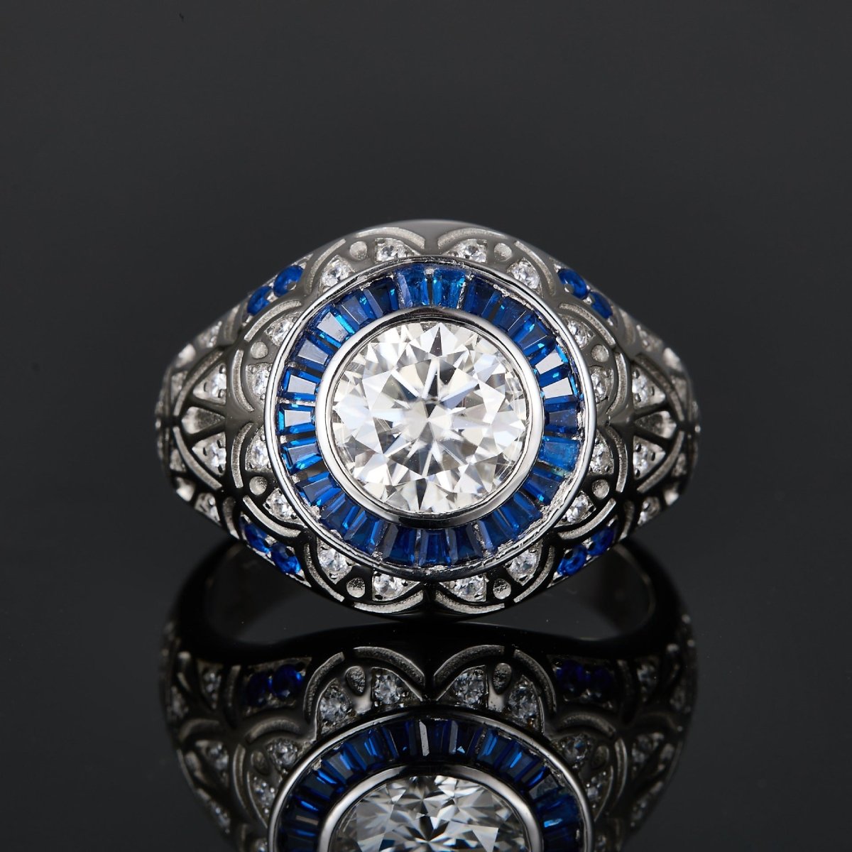 S925 Silver 3 Carat Moissanite Cocktail Ring - AKAK BODYJEWELRY - ear - tunnel