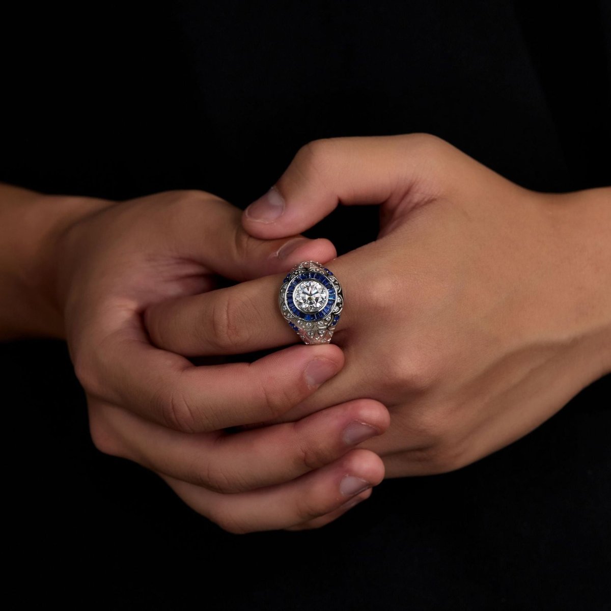 S925 Silver 3 Carat Moissanite Cocktail Ring - AKAK BODYJEWELRY - ear - tunnel