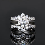 S925 Silver 3 Carat Moissanite Stacking Princess Ring - AKAK BODYJEWELRY - ear - tunnel
