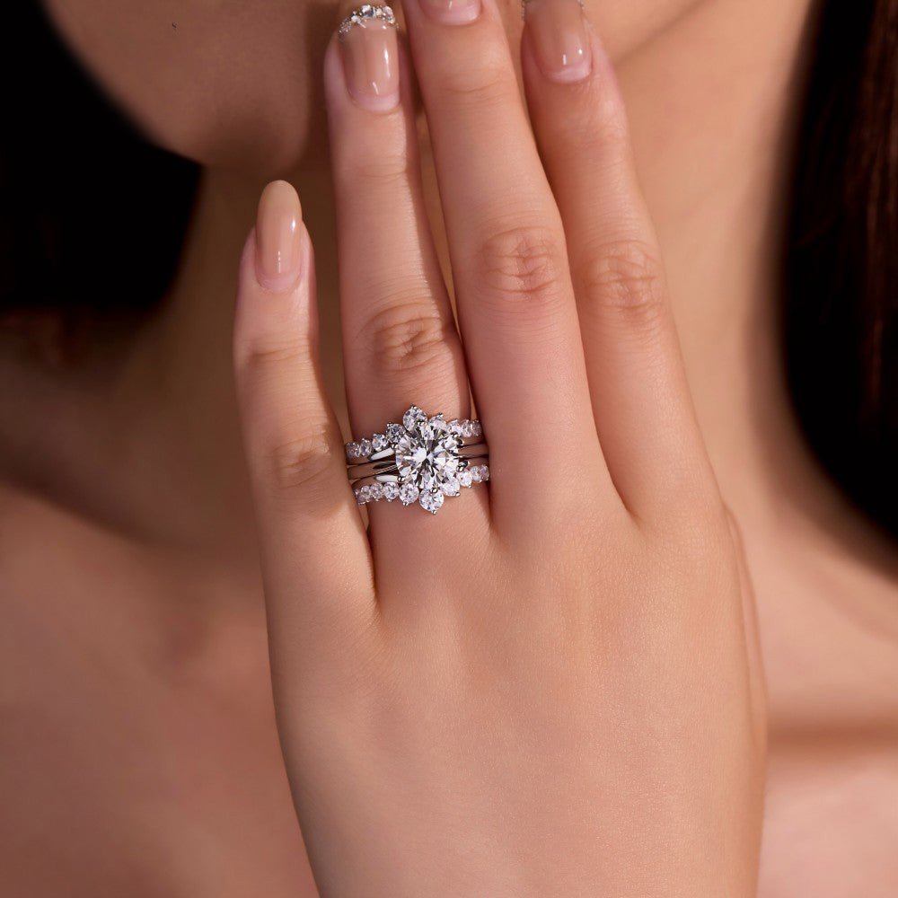 S925 Silver 3 Carat Moissanite Stacking Princess Ring - AKAK BODYJEWELRY - ear - tunnel