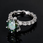 S925 Silver 5 Carat Green Moissanite Ring - AKAK BODYJEWELRY - ear - tunnel
