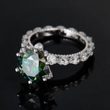S925 Silver 5 Carat Green Moissanite Ring - AKAK BODYJEWELRY - ear - tunnel