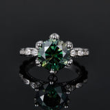 S925 Silver 5 Carat Green Moissanite Ring - AKAK BODYJEWELRY - ear - tunnel