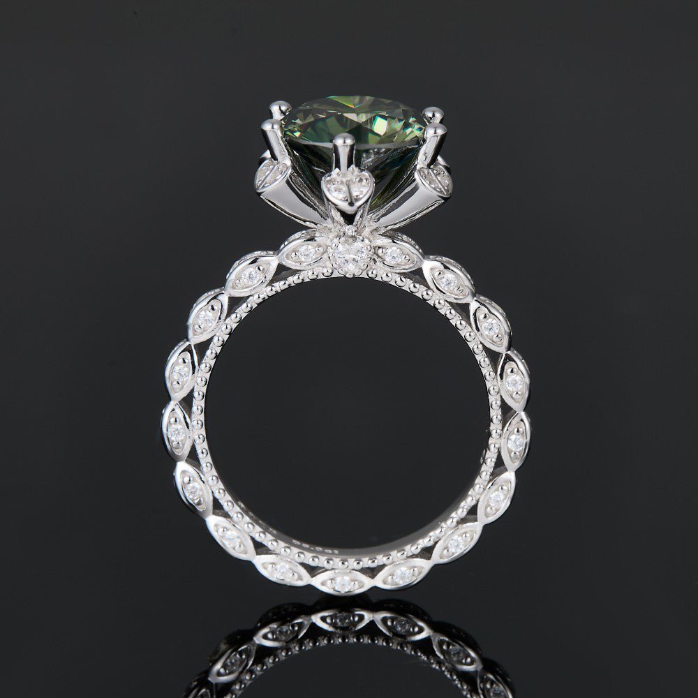 S925 Silver 5 Carat Green Moissanite Ring - AKAK BODYJEWELRY - ear - tunnel