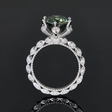 S925 Silver 5 Carat Green Moissanite Ring - AKAK BODYJEWELRY - ear - tunnel