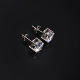 S925 Silver 6 - Prong D Color Moissanite Stud Earrings 2pcs - AKAK BODYJEWELRY - ear - tunnel