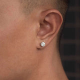 S925 Silver 6 - Prong D Color Moissanite Stud Earrings 2pcs - AKAK BODYJEWELRY - ear - tunnel