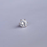 S925 Silver 6 - Prong D Color Moissanite Stud Earrings 2pcs - AKAK BODYJEWELRY - ear - tunnel