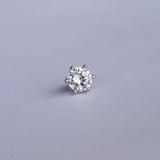 S925 Silver 6 - Prong D Color Moissanite Stud Earrings 2pcs - AKAK BODYJEWELRY - ear - tunnel