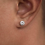 S925 Silver 6 - Prong D Color Moissanite Stud Earrings 2pcs - AKAK BODYJEWELRY - ear - tunnel