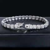 S925 Silver 6mm Classic Box - Link Moissanite Bracelet - AKAK BODYJEWELRY - ear - tunnel