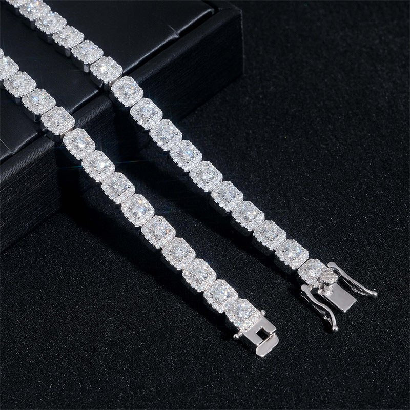 S925 Silver 6mm Classic Box - Link Moissanite Bracelet - AKAK BODYJEWELRY - ear - tunnel