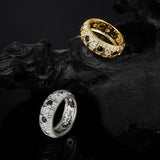 S925 Silver Black & White Moissanite Ring - AKAK BODYJEWELRY - ear - tunnel