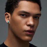 S925 Silver Blue Moissanite Stud Earrings Jewelry for Women Men - AKAK BODYJEWELRY - ear - tunnel