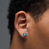 S925 Silver Blue Moissanite Stud Earrings Jewelry for Women Men - AKAK BODYJEWELRY - ear - tunnel