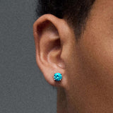 S925 Silver Blue Moissanite Stud Earrings Jewelry for Women Men - AKAK BODYJEWELRY - ear - tunnel