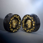 S925 Silver Celestial Skull Ear Plug(2pcs) - AKAK BODYJEWELRY - ear - tunnel