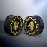 S925 Silver Celestial Skull Ear Plug(2pcs) - AKAK BODYJEWELRY - ear - tunnel