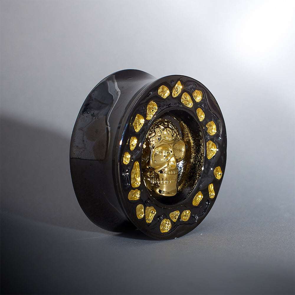 S925 Silver Celestial Skull Ear Plug(2pcs) - AKAK BODYJEWELRY - ear - tunnel