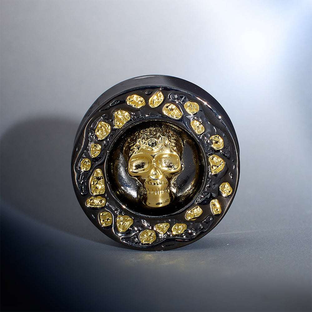 S925 Silver Celestial Skull Ear Plug(2pcs) - AKAK BODYJEWELRY - ear - tunnel