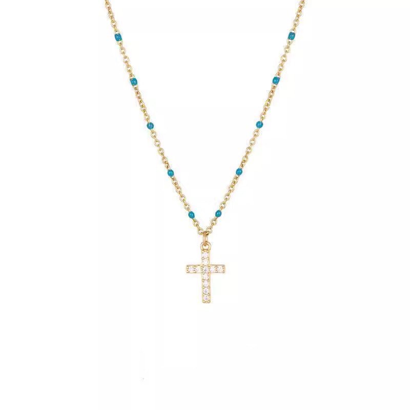 S925 Silver Cross Pendant Chain Necklace - AKAK BODYJEWELRY - ear - tunnel