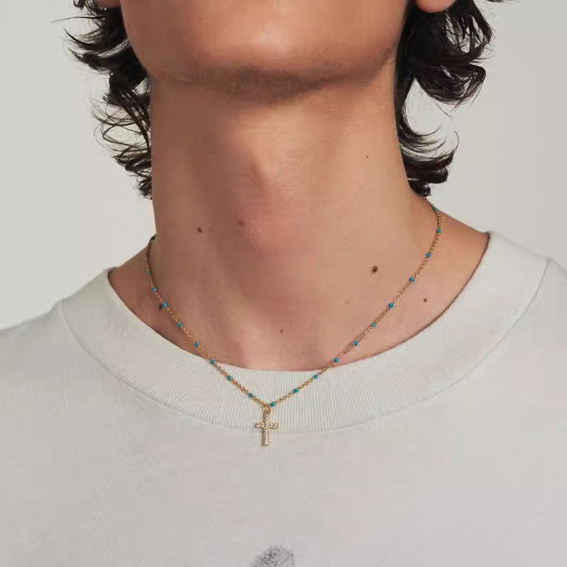 S925 Silver Cross Pendant Chain Necklace - AKAK BODYJEWELRY - ear - tunnel