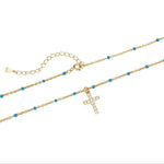 S925 Silver Cross Pendant Chain Necklace - AKAK BODYJEWELRY - ear - tunnel