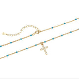 S925 Silver Cross Pendant Chain Necklace - AKAK BODYJEWELRY - ear - tunnel