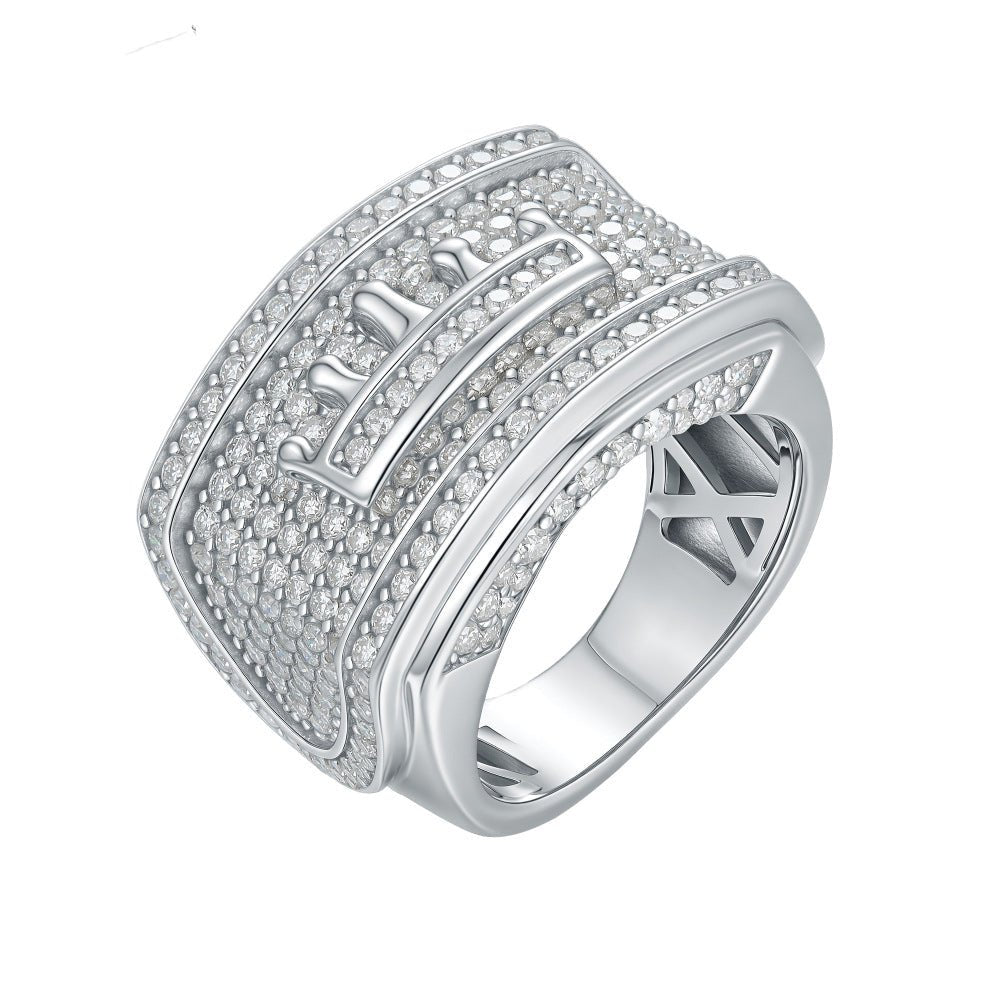 S925 Silver Crown Moissanite Ring - AKAK BODYJEWELRY - ear - tunnel