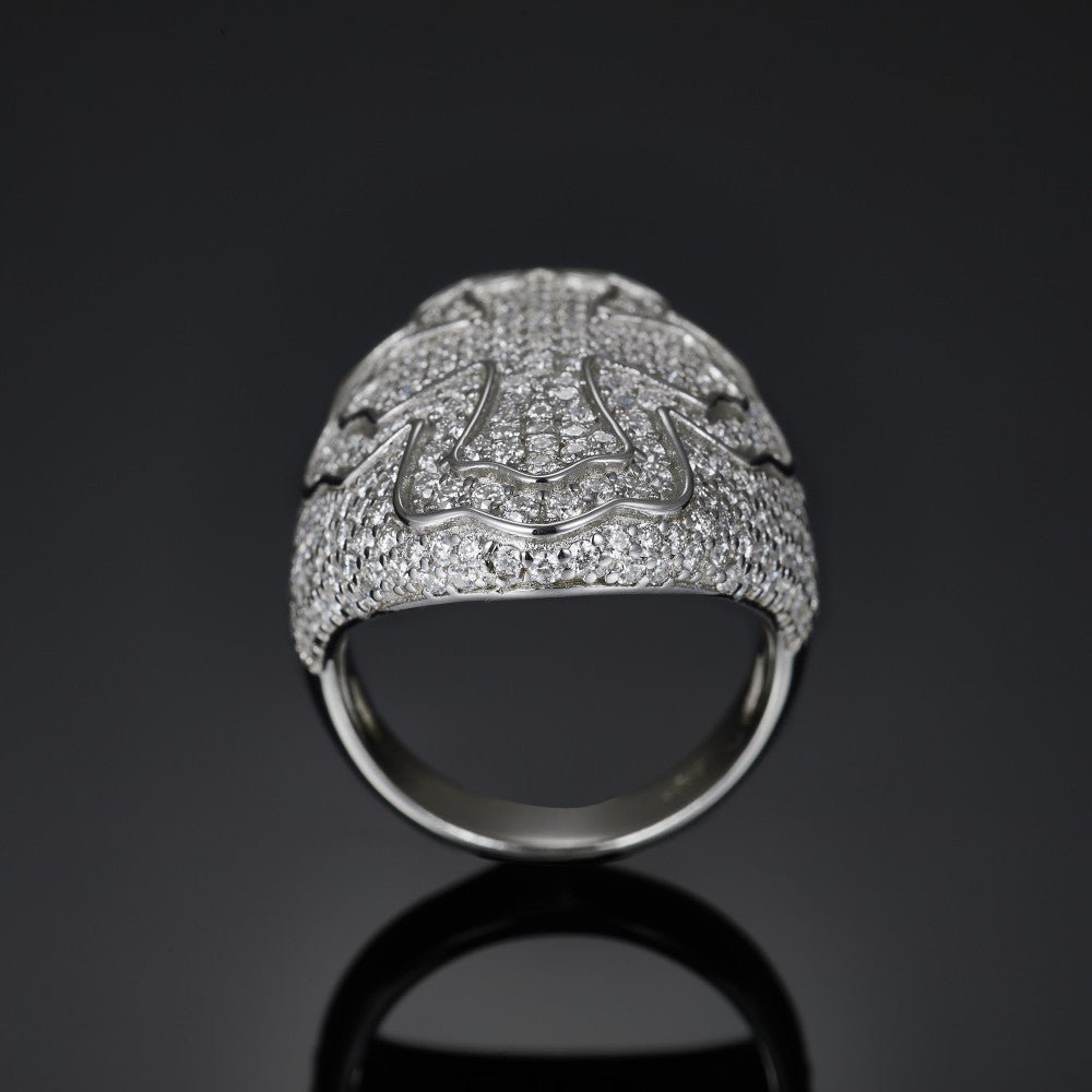 S925 Silver D Color Moissanite Cross Ring - AKAK BODYJEWELRY - ear - tunnel