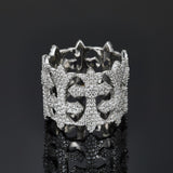 S925 Silver D Color Moissanite Gothic Cross Ring - AKAK BODYJEWELRY - ear - tunnel